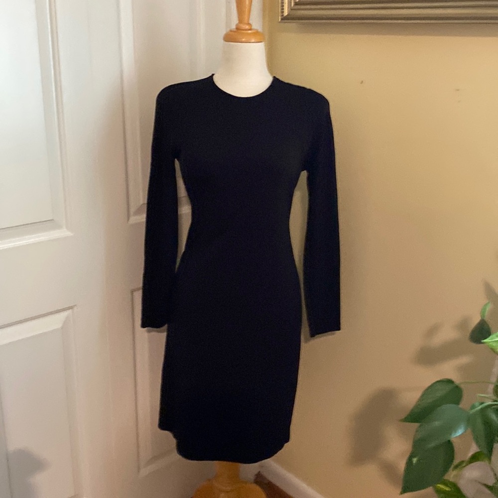 Ann Taylor LOFT black polyester blend dress.
